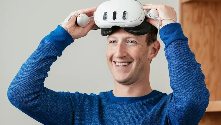 Mark Zuckerberg wearing Quest 3
