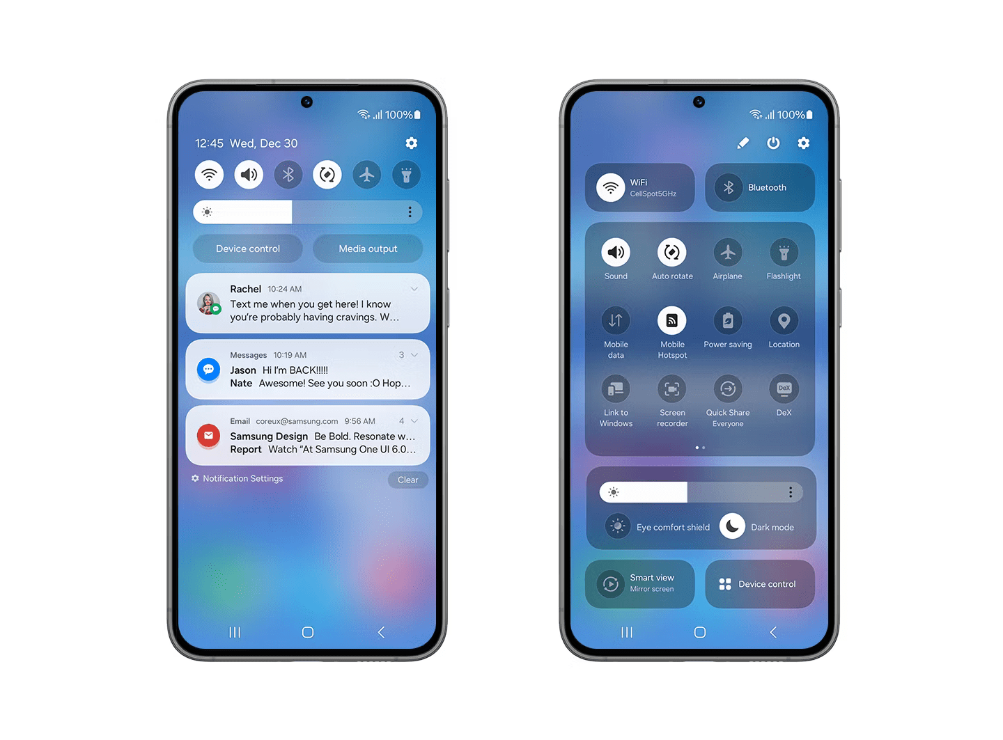 samsung one ui 6 notification quick settings