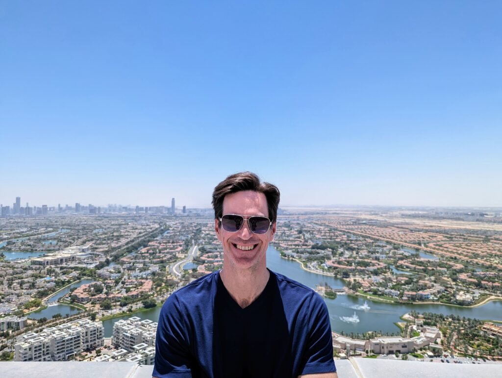Chris Piche overlooking Dubai