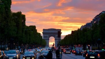 paris sunset france monument