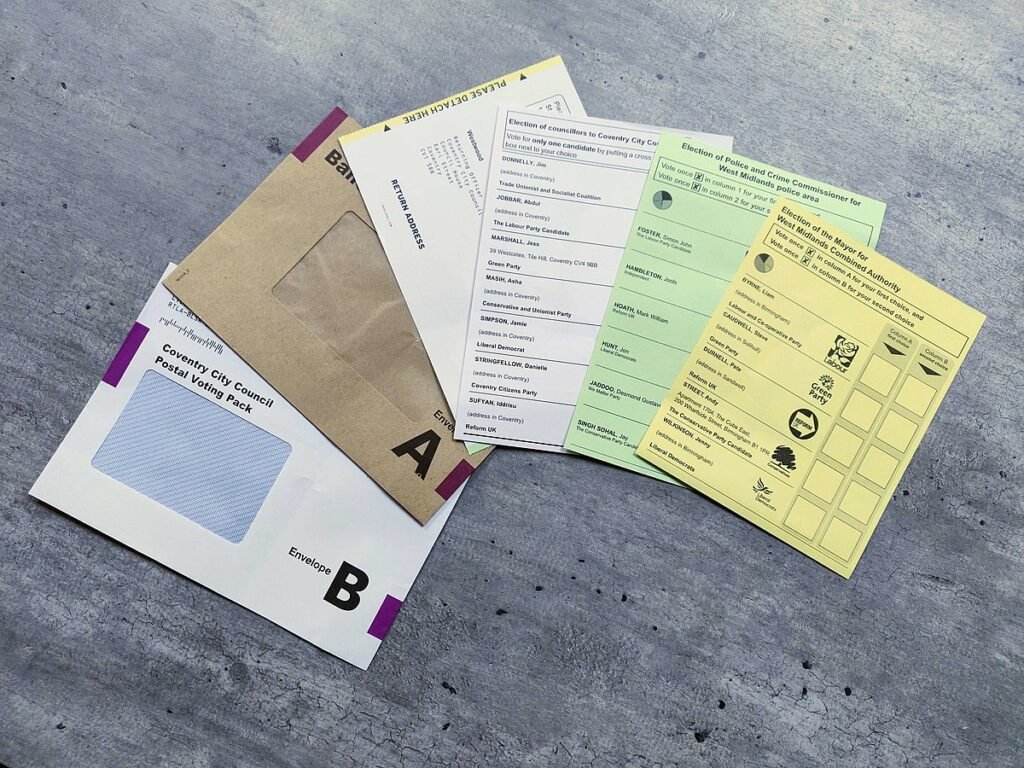 Postal voting pack for the United Kingdom local elections