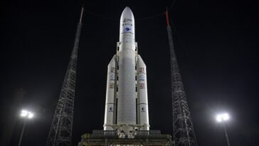 Ariane with James Webb Space Telescope Prelaunch NHQ