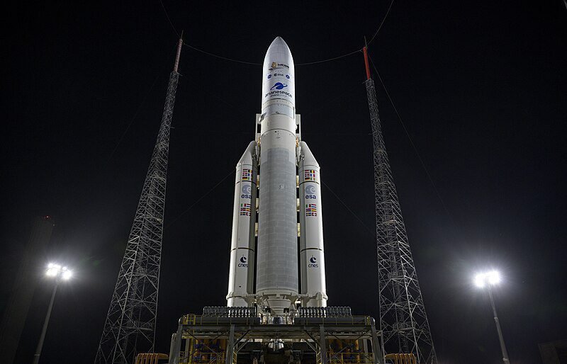 Ariane with James Webb Space Telescope Prelaunch NHQ