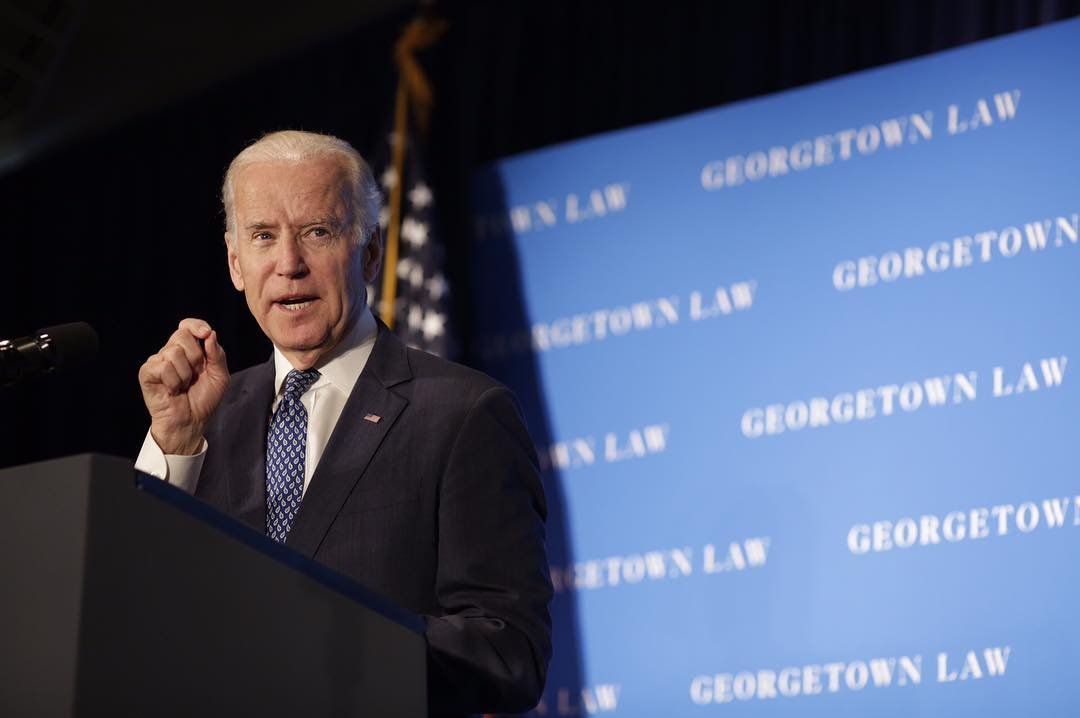 Joe Biden speaking at Georgetown Law in