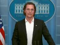 Matthew McConaughey speaking at the White House June