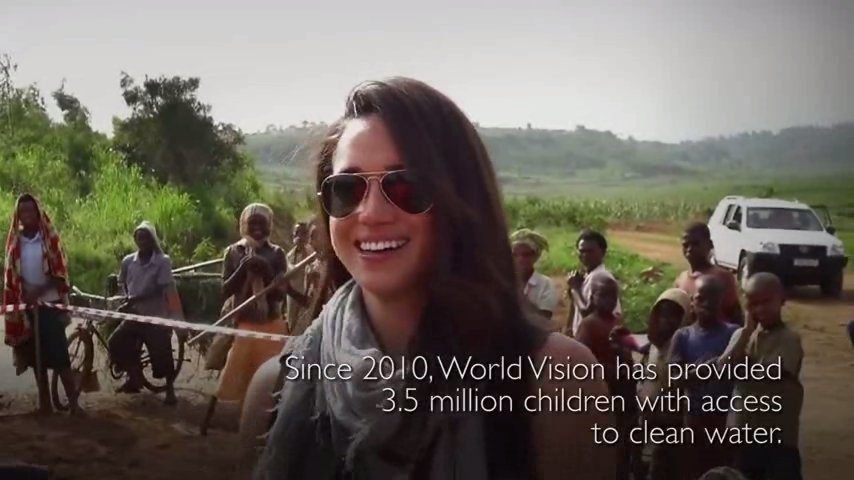 Meghan Markle drilling a borehole in Rwanda ()