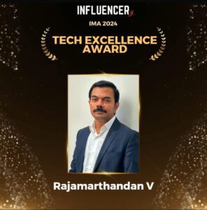Rajamarthandan V Wins Tech Excellence Award at IMA 2024
