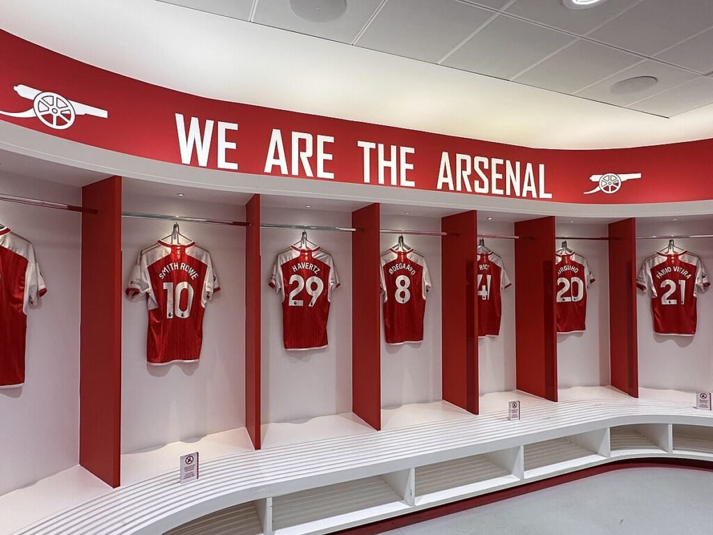 Arsenal dressing room Emirates Stadium ()