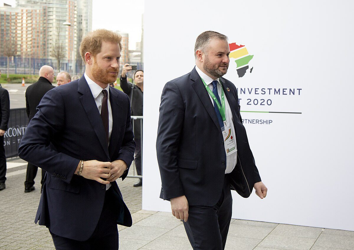 Prince Harry arrives at the UK Africa Investment Summit in London January () ()