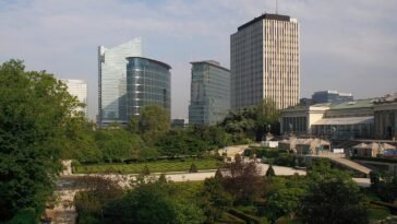 View over the Botanical Garden in Brussels