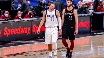 Luka Doncic and Dean Wade, Dallas Mavericks vs Cleveland Cavaliers on May ,