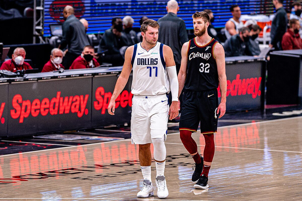 Luka Doncic and Dean Wade, Dallas Mavericks vs Cleveland Cavaliers on May ,