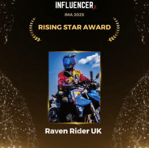 Raven Rider UK Wins ‘Rising Star Award’ at Influencer Magazine Awards 2025