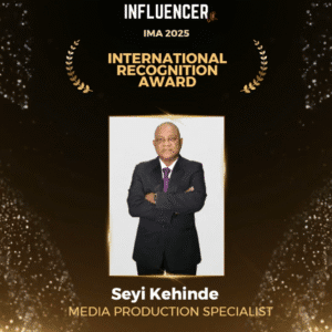 Seyi Kehinde Wins International Recognition Award as ‘Media Production Specialist’ at IMA 2025